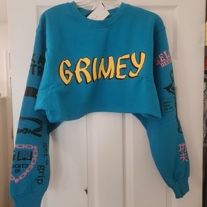 Grimey Crop in Turquoise